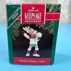 Hallmark Keepsake Ornament Reindeer Champs Cupid Handcrafted & Dated 1991